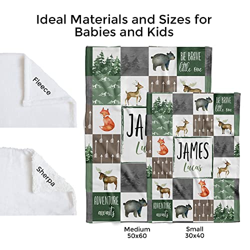 Mdprints Personalized Baby Blankets For Boys - Customized Baby Blanket With Name - Newborn Nursery Gift - Soft Plush Fleece (Woodland 214) #TOP5