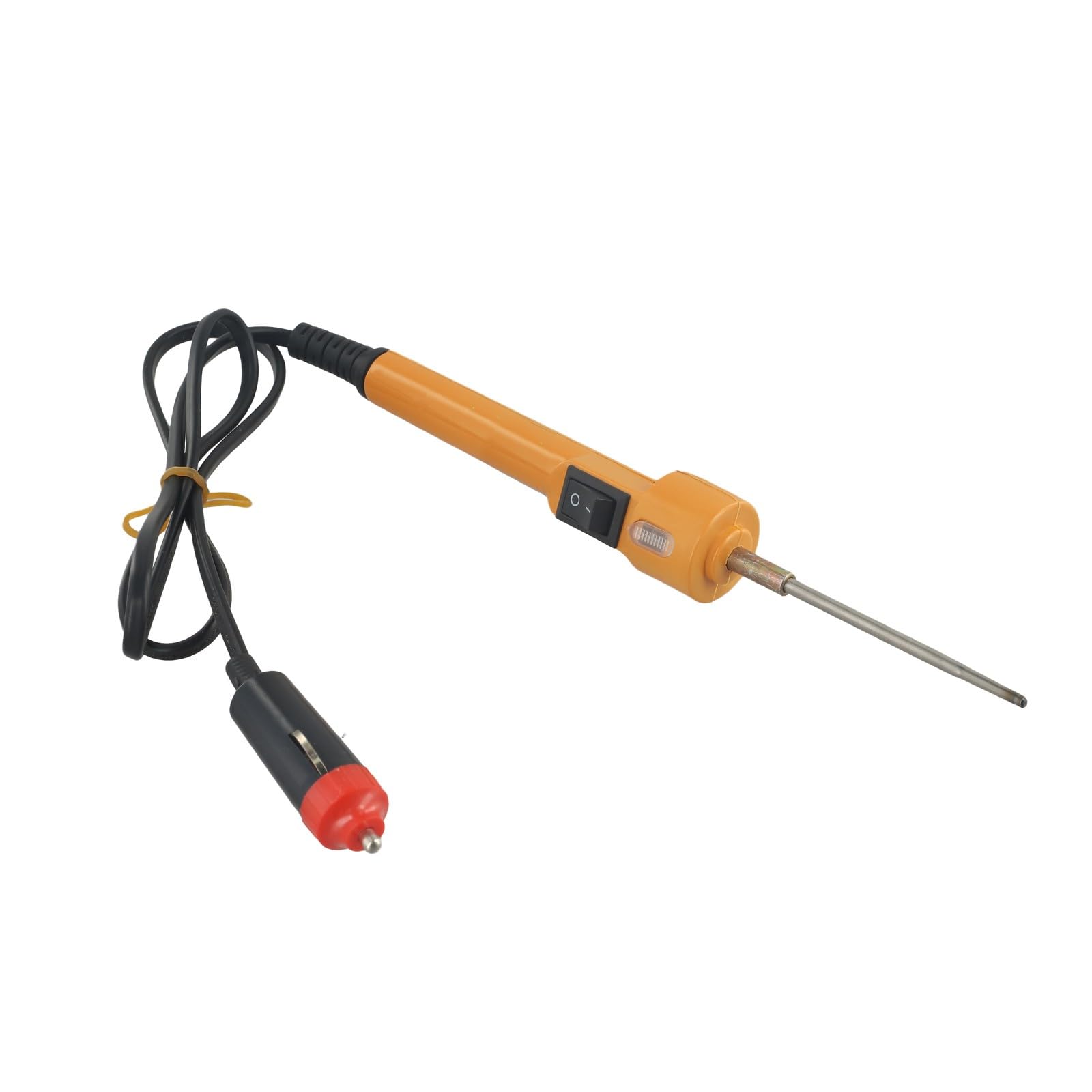 EasyByMall Soldador de 12 V con calentamiento rápido, mango de plástico, punta de cobre, tubo de acero inoxidable, cable de 90 cm para tareas de calefacción externa