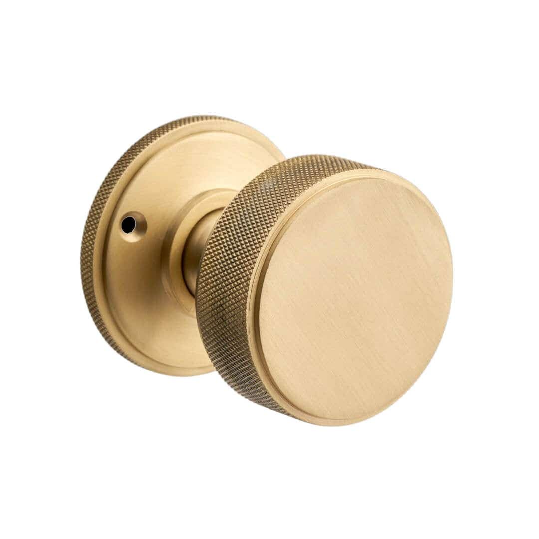 Designer Levers Kensington Knurled Mortice Door Knob - Brushed Brass - 60mm