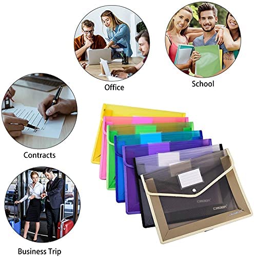 Pochette de rangement pour documents étanche avec bouton pression lot de 5 - 4