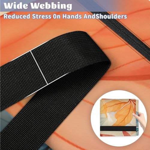 Autumn Maple Leaves Extra Large Moving Bags Heavy Duty Storage Bags Abstract Leaves Cloth Wrap Around Handles Double Zipper Reusable Convenient Foldable Storage Tote for Travel Camping Space Save4