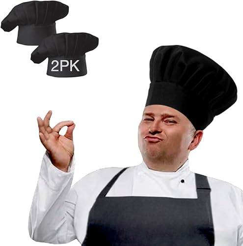 Urby Sombrero de chef extra grande similar a la talla XL, XXL o 7 12 y más. Gran comodidad para chefs con cabeza más grande o más grande