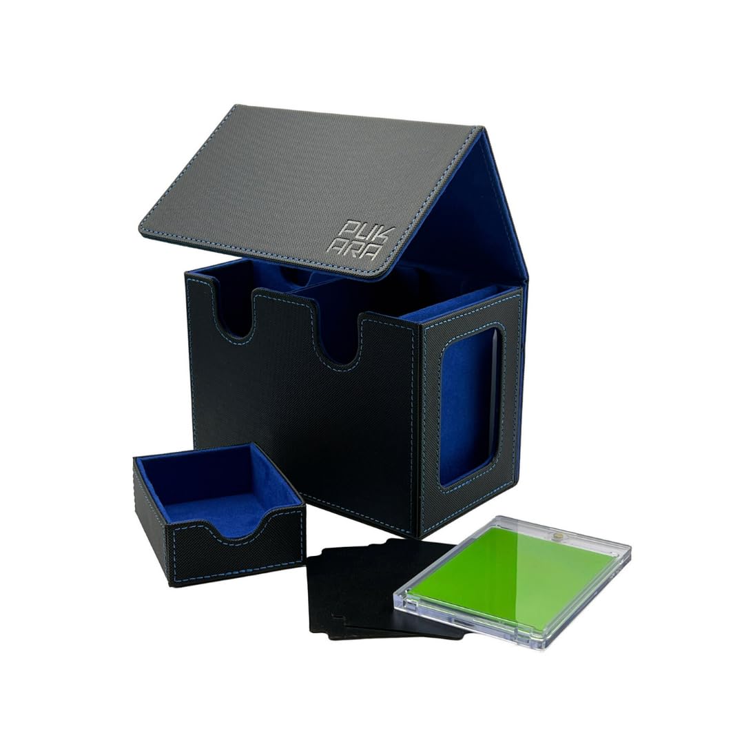 PUKARA Commander Card Deck Box for MTG. Card Storage with Magnetic Closure, MTG Deck Box, Includes 100 Card Sleeves, Dividers