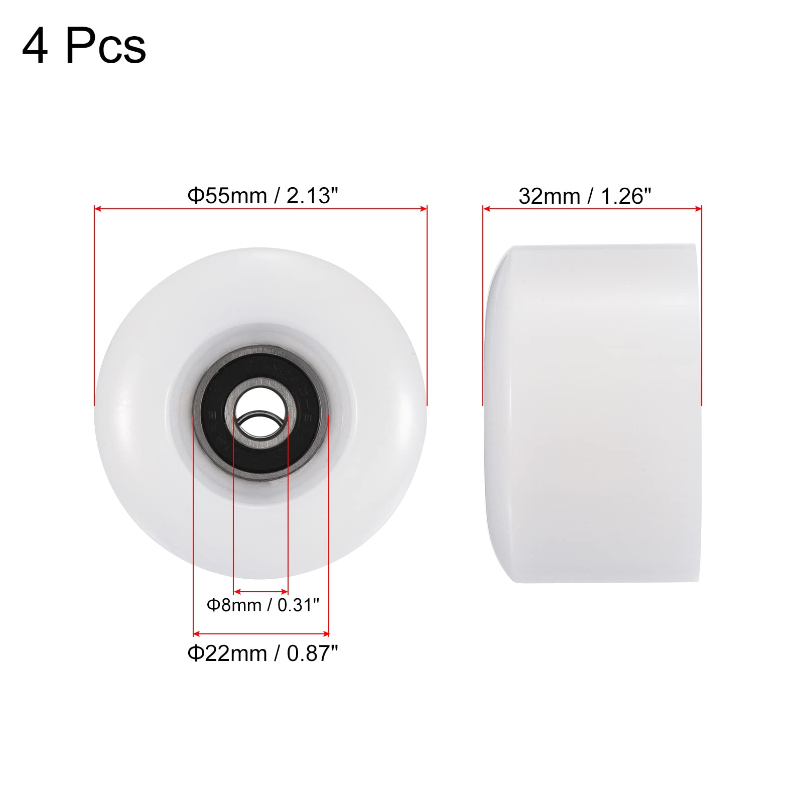 PATIKIL Ruota per skateboard con cuscinetti ABEC-9, ruote da strada per skateboard Cruiser ruota di ricambio 80A