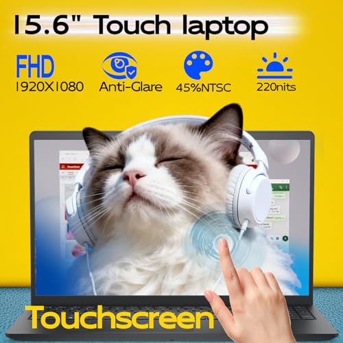 Image of Dell Laptop 15 LDC15250 Touchscreen, Intel i5-1334U(10-Core), 20GB RAM, 512GB SSD, 15.6 FHD Anti-Glare Display for Business & Students, Windows 11 Pro, Windows Copilot