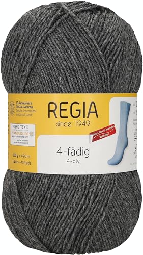 Regia 4 Ply 100g 00044 Mittelgrau Meliert, Sock Yarn