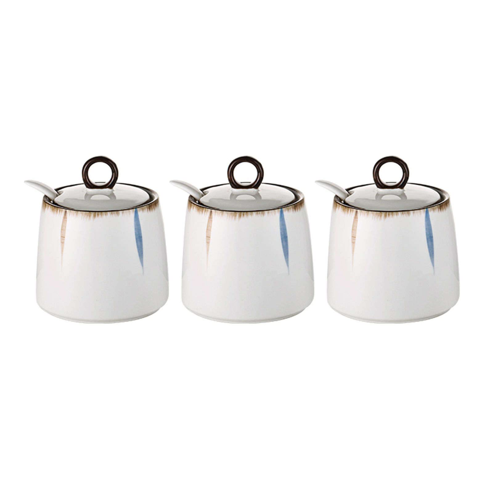 Azucarero con Tapa y Cuchara, azucarero, Recipiente for azúcar, Tarro de Especias, salero, Bote for condimentos, 1 Lata ，El Tanque de comestibles