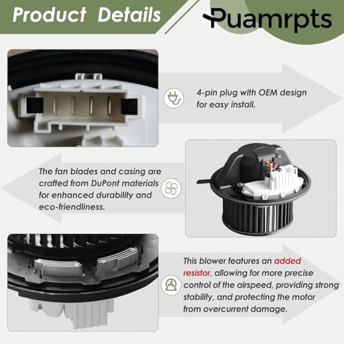 Image of AC Heater Blower Motor with Resistor Assembly Compatible with BMW Vehicles - 328i 335i 2007-2013, 128i, 135i, M3 2008-2013, 325i 325xi 330i 330xi 2006