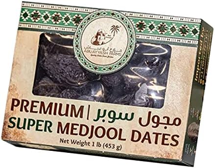 AbuAyyash Farms Whole Medjool Dates | “Premium” Extra Large All Natural Grown Fruit | Fresh Grown Fruit | No Added Sugar | Soft, Chewy, Caramel Flavor – 2 Packs 1LB Each (2 LB Total)