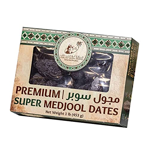 Abuayyash Farms Whole Medjool Dates | “Premium” Extra Large All Natural Grown Fruit | Fresh Grown Fruit | No Added Sugar | Soft, Chewy, Caramel Flavor – 2 Packs 1Lb Each (2 Lb Total) #TOP7