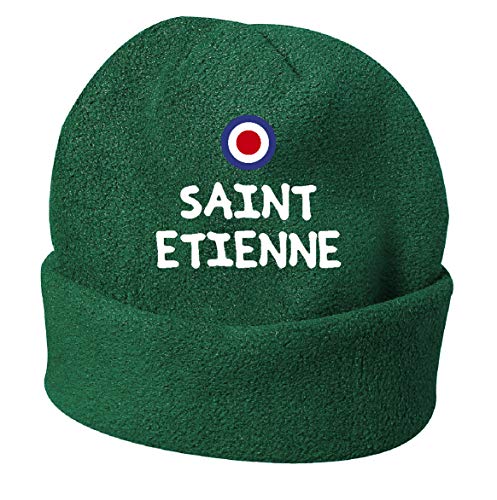 Chapeau d'hiver Saint Etienne vert en polaire pour vos sorties de saison