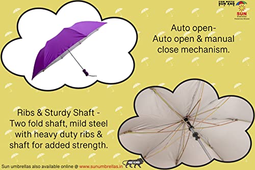 Image of Sun A-Series 2 Fold UV Protective Umbrella (Purple)