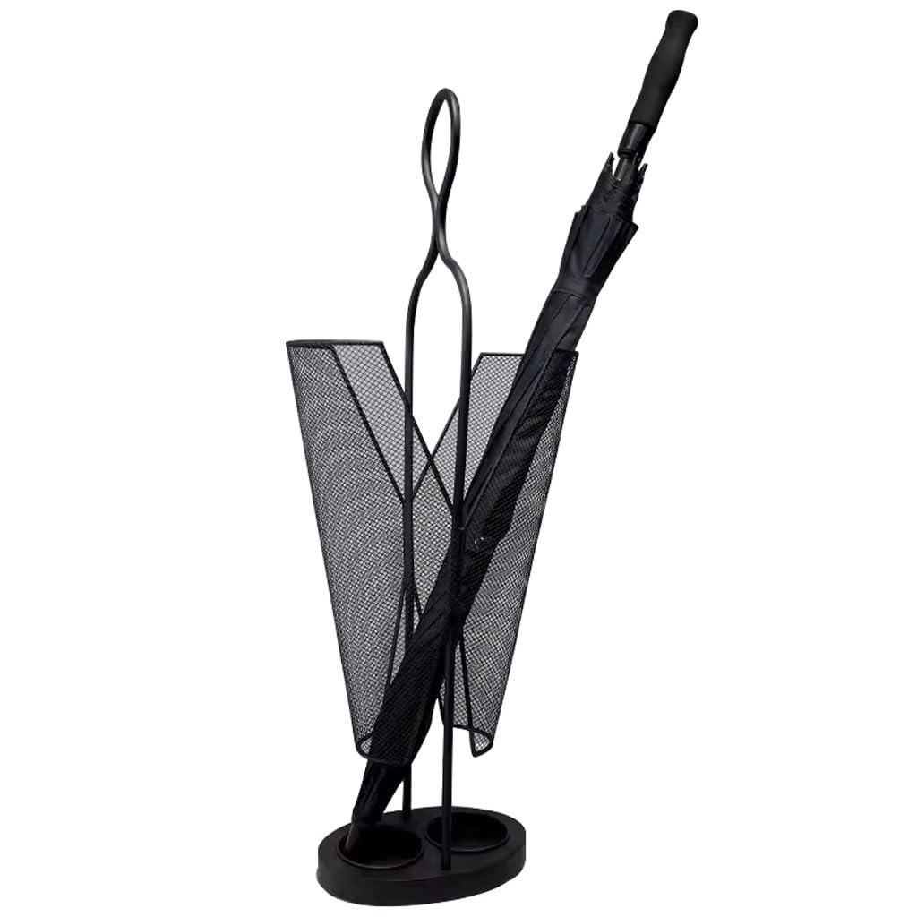 SBJKLYRN umbrella stand, Indoor Black Nordic Style Modern, Household Wrought Iron Umbrella Stand, Umbrella Bucket with Handle