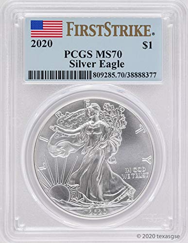 2020 Silver Eagle 2020 $1 American Silver Eagle PCGS MS70 First...