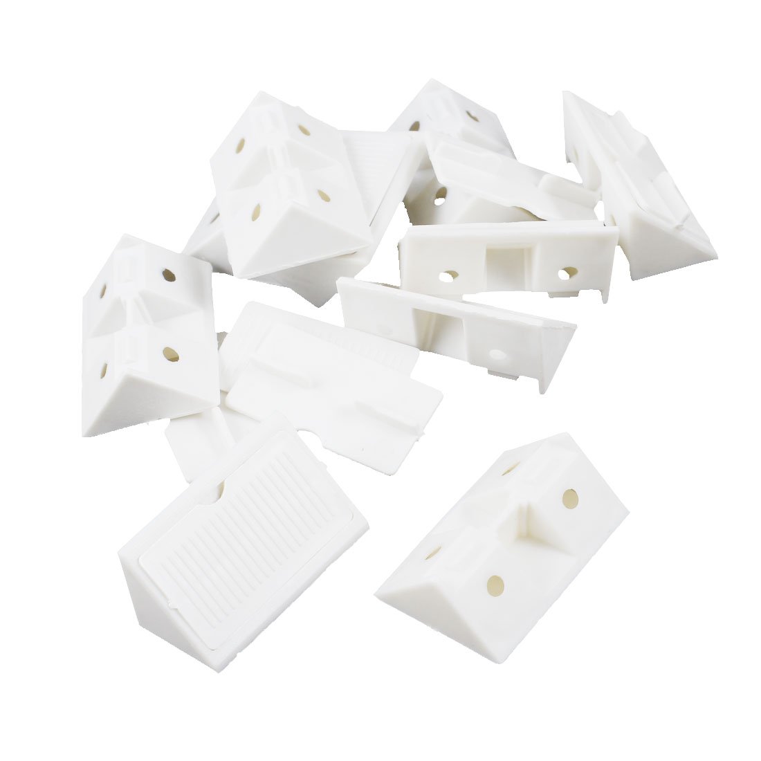 Sourcingmap Furniture Cabinet Fastener Corner Braces Angle Brackets White 10pcs
