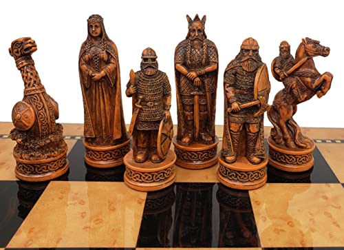 Set de ajedrez vikingo Norse Viking con tablero de 18 pulg miniatura 5