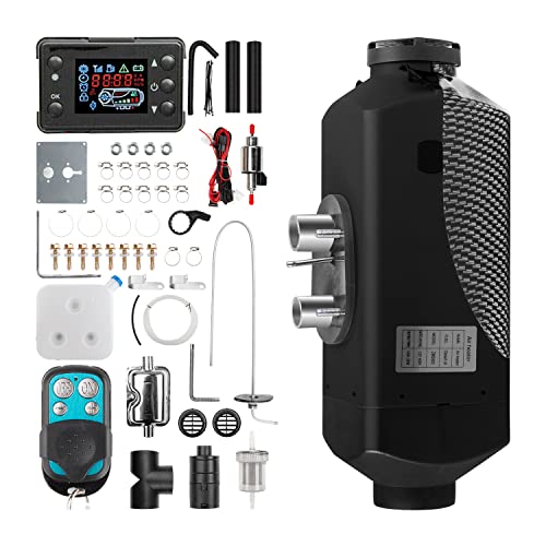 1inchome Standheizung, Standheizung Diesel, 12V Lufterhitzer, 2KW/5KW/8KW Air Diesel Heizung mit Schalldämpfer, LCD Schalter u. Fernbedienung für Auto RV Boote LKW KFZ PKW Wohnmobil