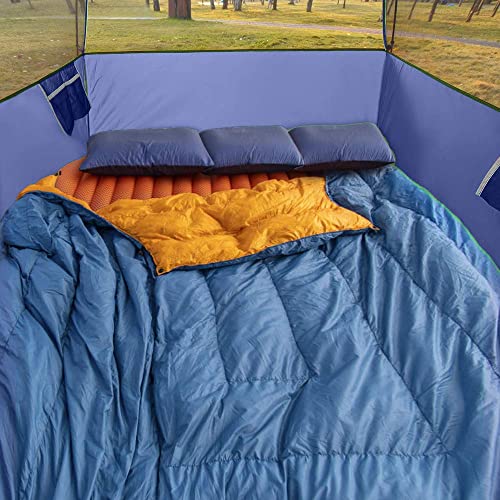 CAMPROS Tent-3-Person-Camping-Tents, Waterproof Windproof Backpacking Tent with Top Rainfly, Easy Set up Small Lightweight Dome Tents, for All Seasons Hiking Beach Outdoor with 3 Mesh Windows - Blue