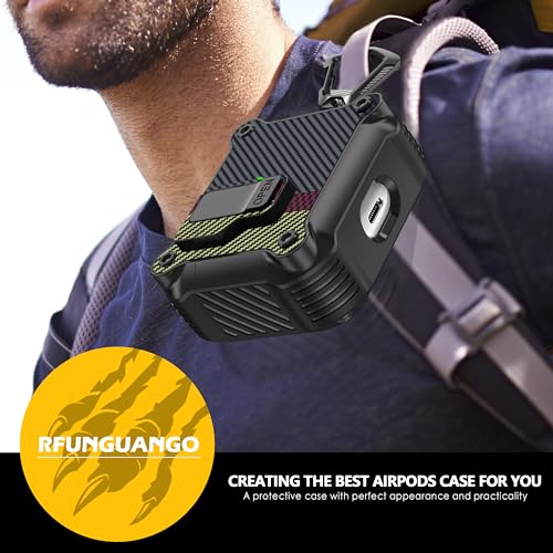 Image of RFUNGUANGO AirPods 3 Case with Lock Magnetic Lid, CF Gray
