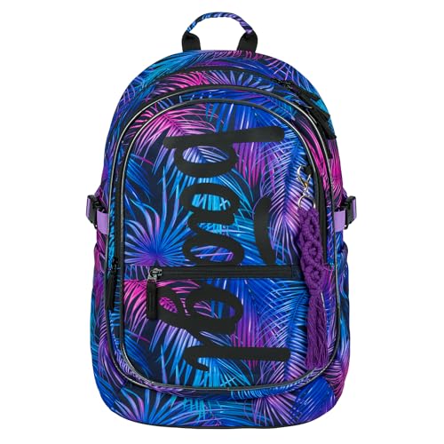 Baagl Schulrucksack Set Mädchen 3 Teilig, Schultasche für Grundschule Volksschule, Grundschule Ranzen mit Brustgurt, Ergonomischer Schulranzen (Palm)