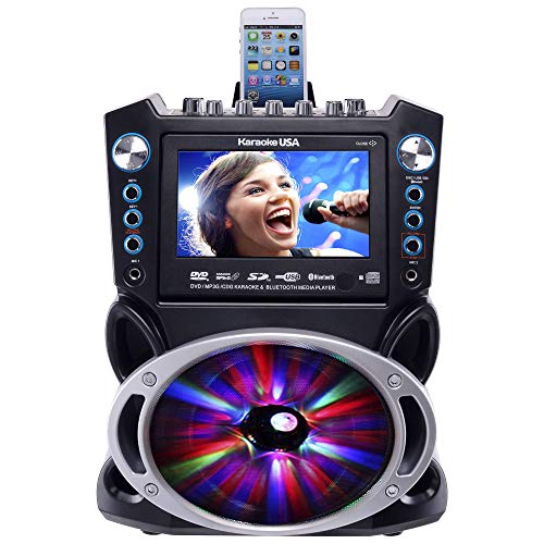 Karaoke Usa Gf842 Dvd/Cdg/Mp3G Karaoke Machine With 7" Tft Color Screen, Record, Bluetooth And Led Sync Lights #TOP2