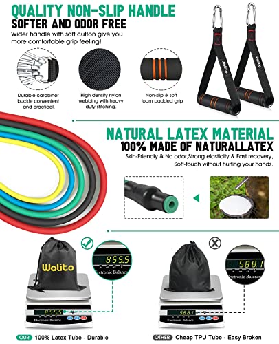 WALITO Resistance Bands Set - Exercise Bands with Handles, Door Anchor, Legs Ankle Straps, for Heavy Resistance Training… - Image 5