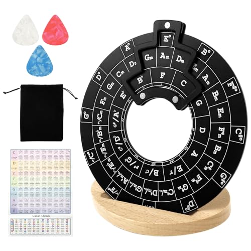 Circle of Fifths Wheel Decoder Kit Melody Tool Music Theory Plate Learning Tool Chord Series Table Guitar Chord Wheel Sturdy Interesting Easy to Learn Round Circular Chord Tool Set for Musicians