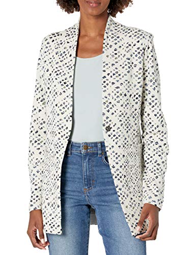 NIC+ZOE Women's Abstract Check Blazer, Neutral Mix, XL