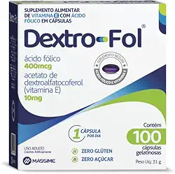 Dextro-fol Ácido Fólico e Vitamina E- 100 Cáps. - Massime