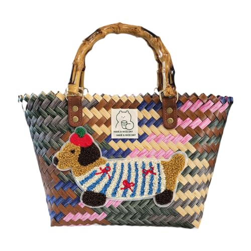 Sac tressé femme rétro pour le shopping et les loisirs