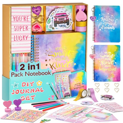 OIHEW 2 PC DIY Journal Kit Gifts for Girls Ages 8-14, Stationary &...