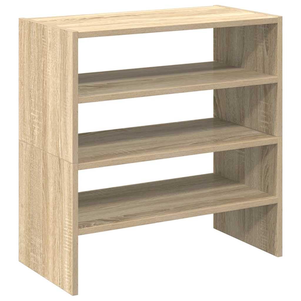 vidaXL Schuhregale 2 STK. Stapelbar Sonoma-Eiche 60x30x30,5 cm, Schuhaufbewahrung, Schuhorganizer, Schuhständer, Schuhschrank, Schuhablage, Flurregal