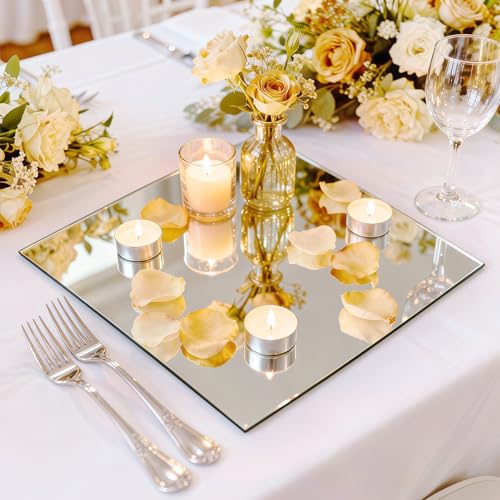 Centros de mesa de espejo acrílico de 8 pulgadas para bodas y banquetes elegantes, pack de 16 5