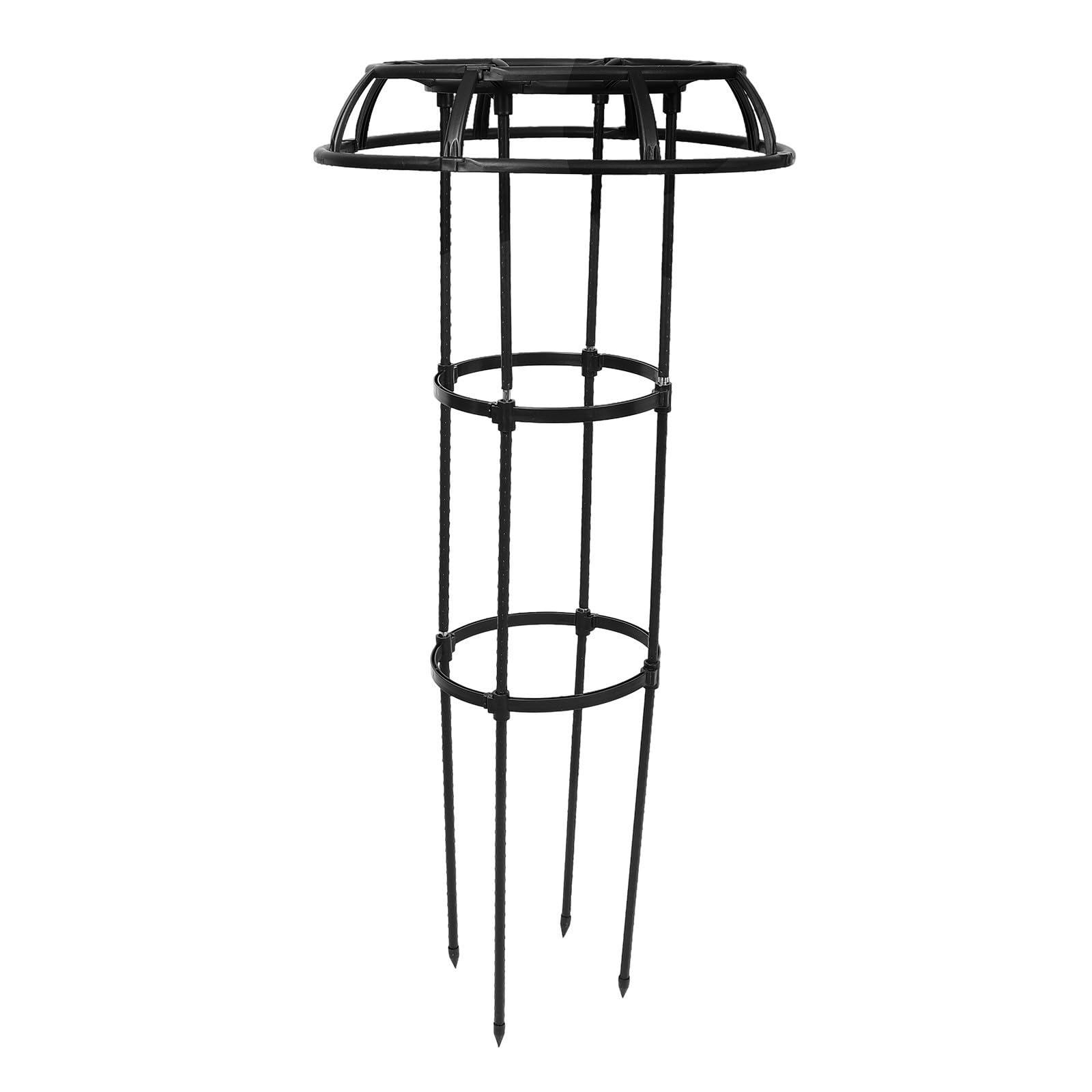 POPETPOP Enrejado Negro 25.4 Soporte para Plantas en Interiores Plástico Recubierto de Hierro y PP para Plantas Trepadoras Interior y Exterior
