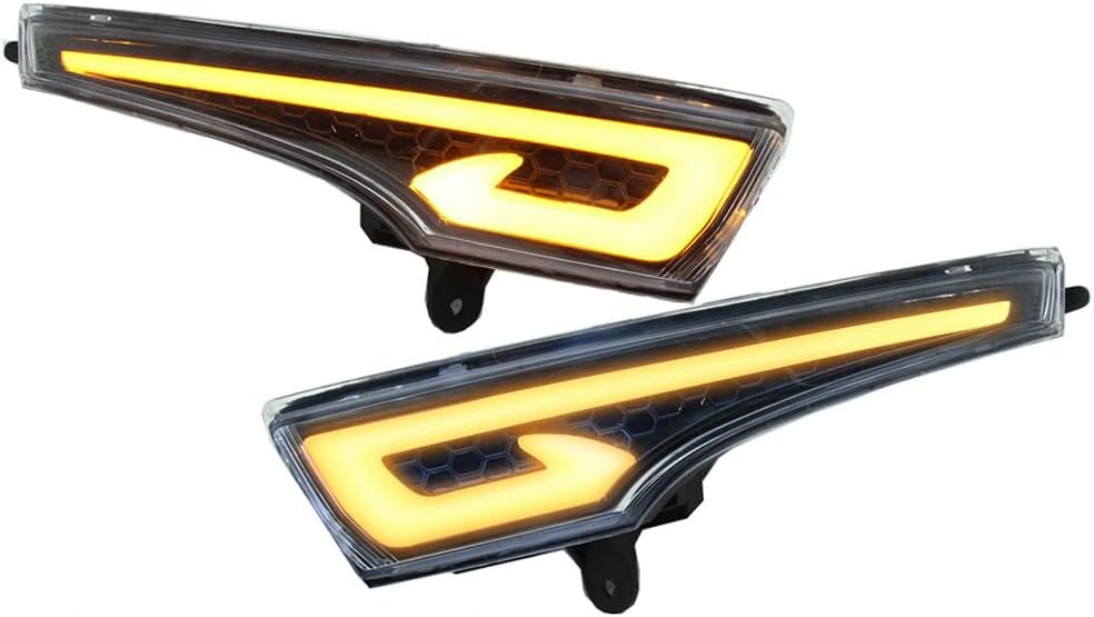 Front Lower Bumper LED Daytime Running Light DRL Lamps, White/Amber Switchback LED DRL Fog Light Kit, 2013-2015 Compatible with Nissan Altima, White + Yellow