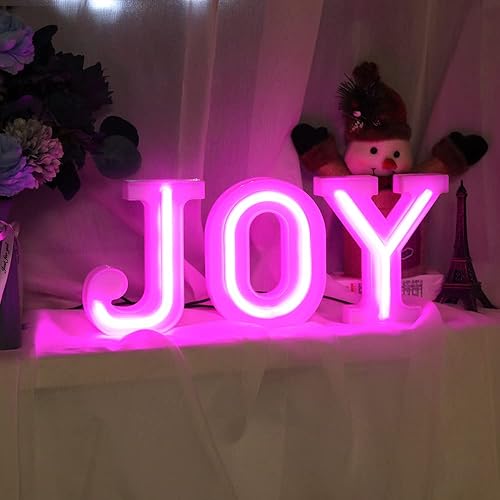 GUOCHENG JOY - Letrero de neón con luz LED de marquesina de neón para el hogar dormitorio guardería pared decoración de Navidad rosa