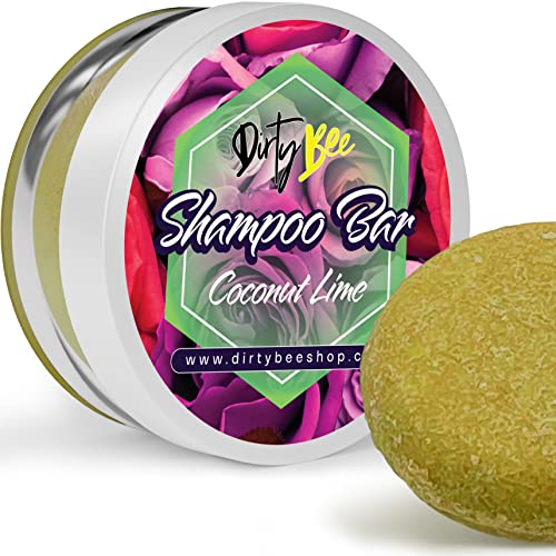 Dirty Bee Vegan Shampoo Bar Hair Moisturizer- Travel Size All Natural Shampoo For Women - Color Safe, Volumizing & Gentle With Cocoa Butter & Coconut Oil For Frizzy, Dry, & Oily Hair 50-75 Washes #TOP1