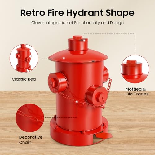 Caneca de basura creativa roja con pedal y diseño hidrante miniatura 5