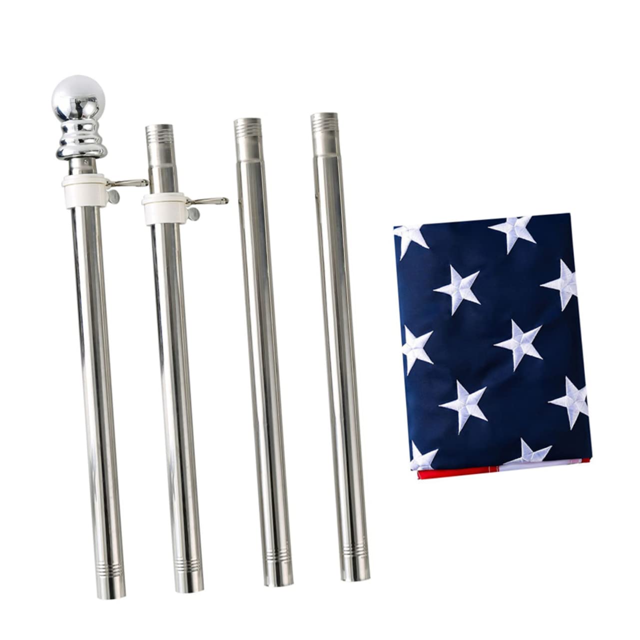 Mât drapeau américain acier inoxydable kit extérieur résistant pour bateau