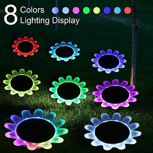 AGM Flower Solar Lights Outdoor Garden, 2-in-1 Solar Pathway Lighting & Swimming Pool Pond Lights, IP68 Waterproof - Image 4