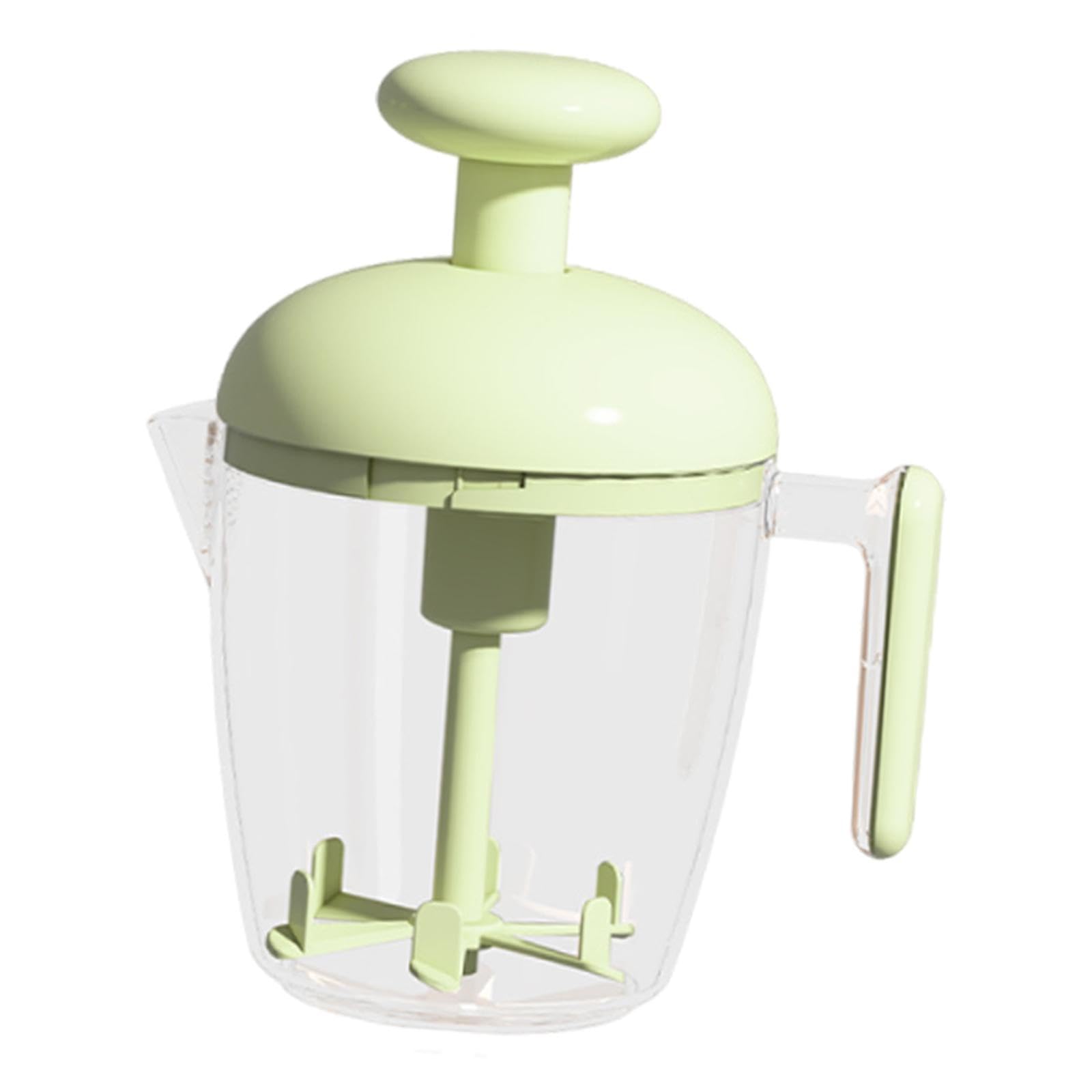 Egg Mixing Cup Hand Press Mixer Easy Blending Egg Beater for Milk Powder Beverage Kitchen Tool- Green