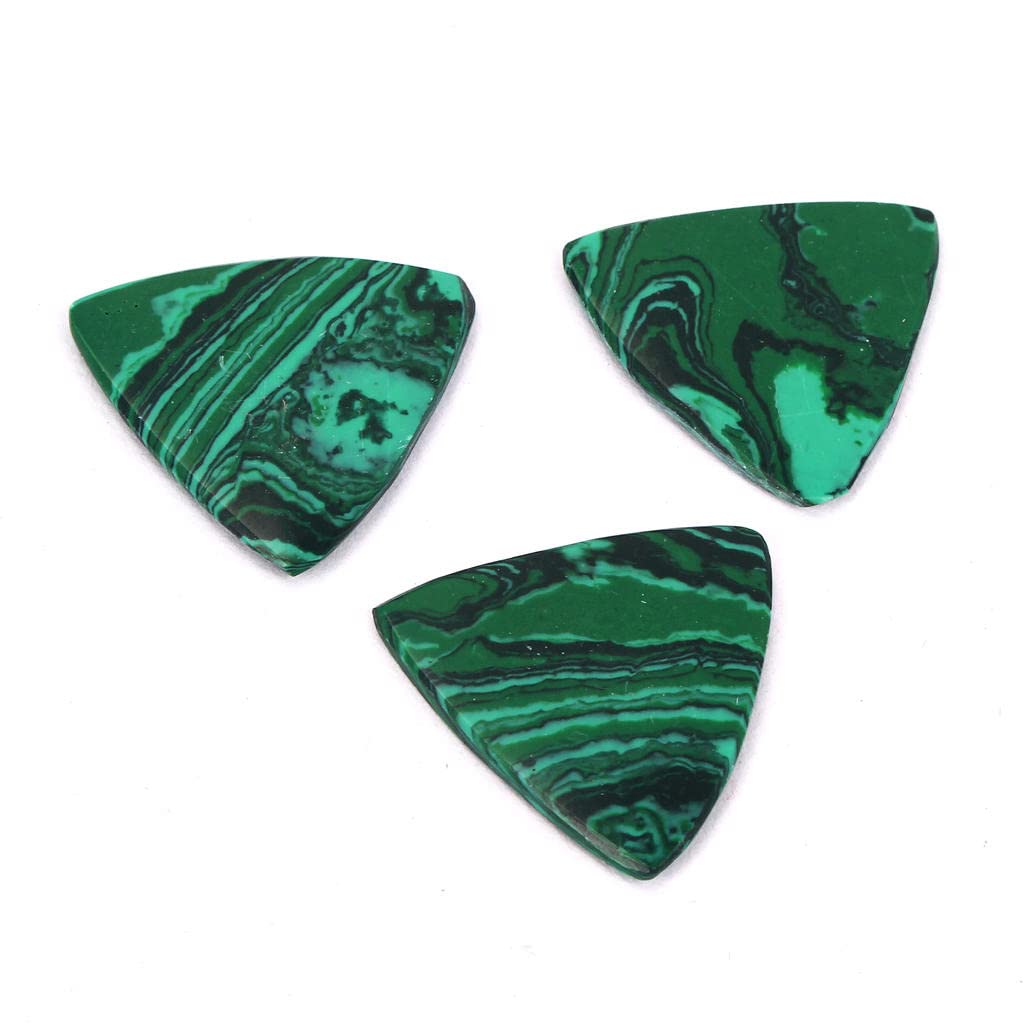 Pack of 3 Triangle Malachite Picks 2mm for Guitar Bass Instrument Accessory