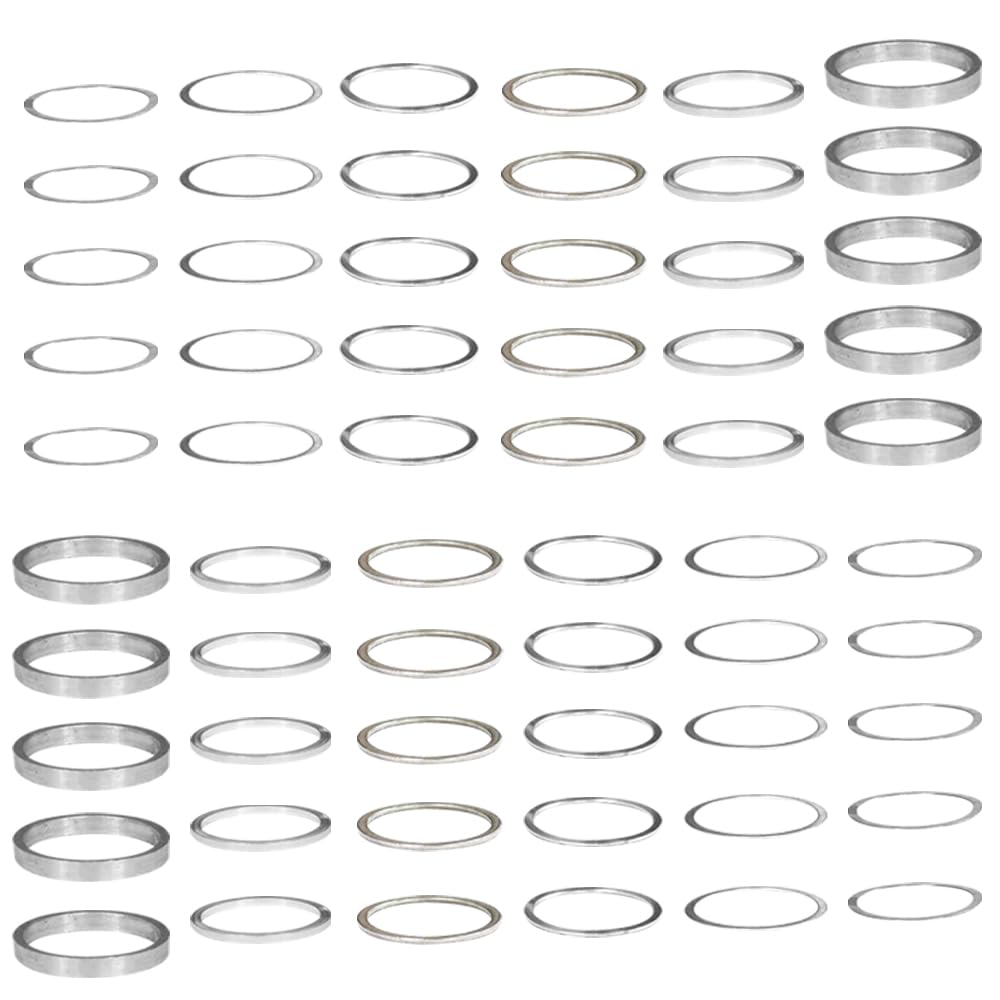 Lotatheta 10 pcs of Spacers Washers Rings 6 Kinds of 0.1/0.2/0.3/0.5/1.0/2.0 mm for Bicycle Chainring Bolt Bike Chainwheel Triple/Double/Single/Tail Hook Screw Gasket Crankset Total 60 pcs