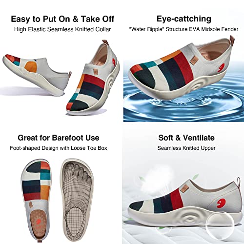 Image of UIN Shoes for Women Slip On Sneakers Comfortable Lightweight Barefoot Travel Art Painted Casual Loafers