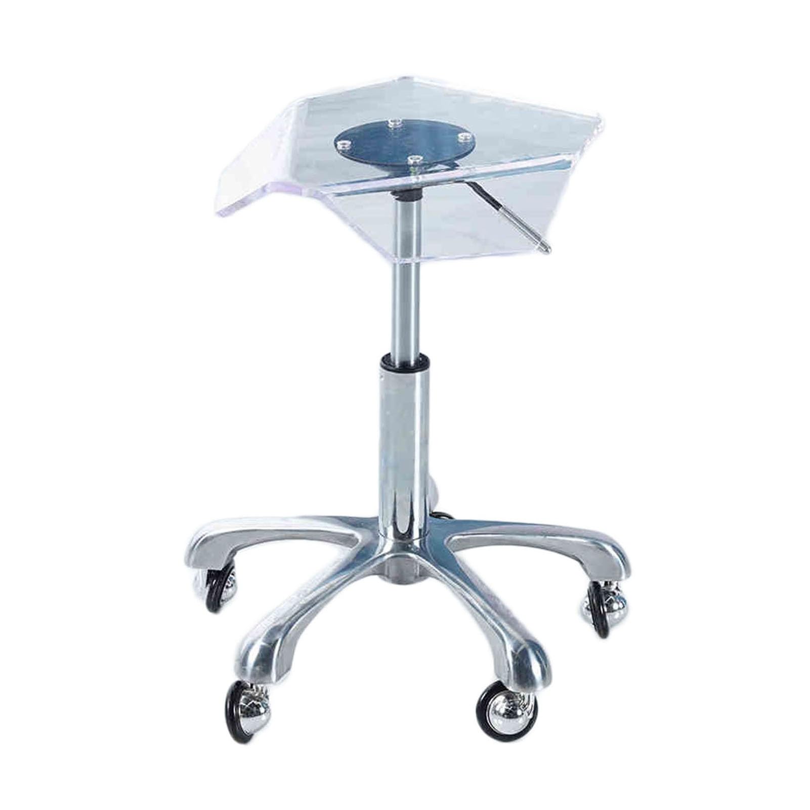 Akrylowy stołek stylisty/krzesło stylisty fryzjerskiego | Regulowany, obrotowy stołek roboczy z akrylu z 5-gwiazdkową podstawą ze stopu aluminium(Color4)