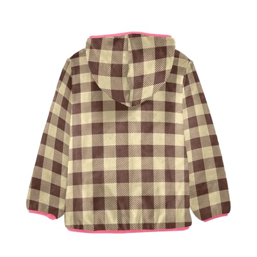 GuoChe Buffalo Check Brown Baby Boy Sherpa Jacket2