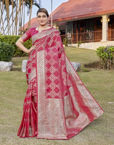 Image of Yashika Women's Pure Kanjivaram Silk Saree Soft Banarasi Style Wedding With Blouse Piece | Saree For Women | New Sari