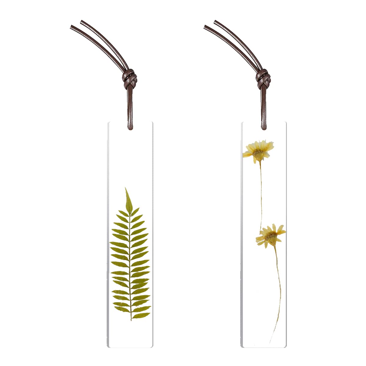 Epoxy Dried Flower Resin Bookmark - Pressed Flower Transparent Acrylic Bookmark for Kids, Woman, Teacher, Students - Reading Planner Book Club (Large