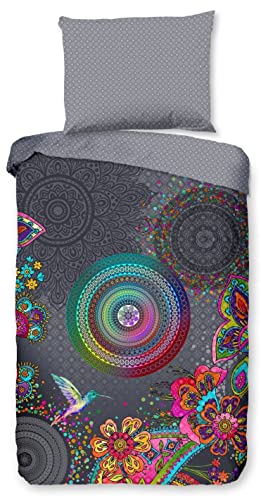 HIP Housse de Couette, Flanel, Grise, 140x220