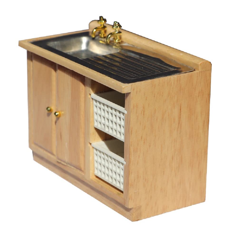 Keenso Évier Miniature 1:12 Pour Maison De Poupée – Bois Écologique, Design Moderne, Décoration Salle De Bain Ou Cuisine